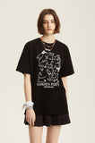 Odd Studio (オッドスタジオ) GARDEN PARTY DRAWING T-SHIRT - BLACK
