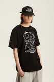Odd Studio (オッドスタジオ) GARDEN PARTY DRAWING T-SHIRT - BLACK
