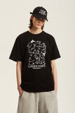 Odd Studio (オッドスタジオ) GARDEN PARTY DRAWING T-SHIRT - BLACK