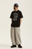 Odd Studio (オッドスタジオ) GARDEN PARTY DRAWING T-SHIRT - BLACK