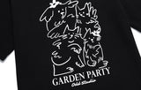 Odd Studio (オッドスタジオ) GARDEN PARTY DRAWING T-SHIRT - BLACK