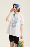 Odd Studio (オッドスタジオ) GARDEN PARTY DRAWING T-SHIRT - WHITE