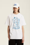 Odd Studio (オッドスタジオ) GARDEN PARTY DRAWING T-SHIRT - WHITE