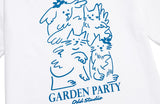 Odd Studio (オッドスタジオ) GARDEN PARTY DRAWING T-SHIRT - WHITE