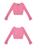 SPUNKY (スパンキー) LINE BUTTON CARDIGAN (PINK)