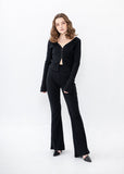 SPUNKY (スパンキー) LINE BUTTON CARDIGAN (BLACK)