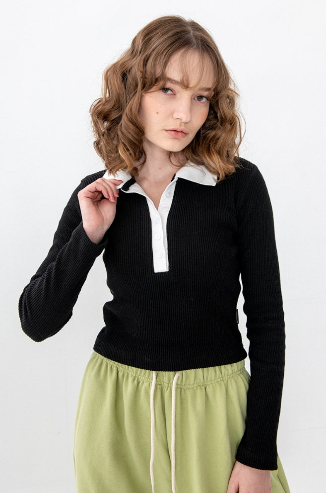 SPUNKY (スパンキー)  OPEN BUTTON SHIRT (BLACK)