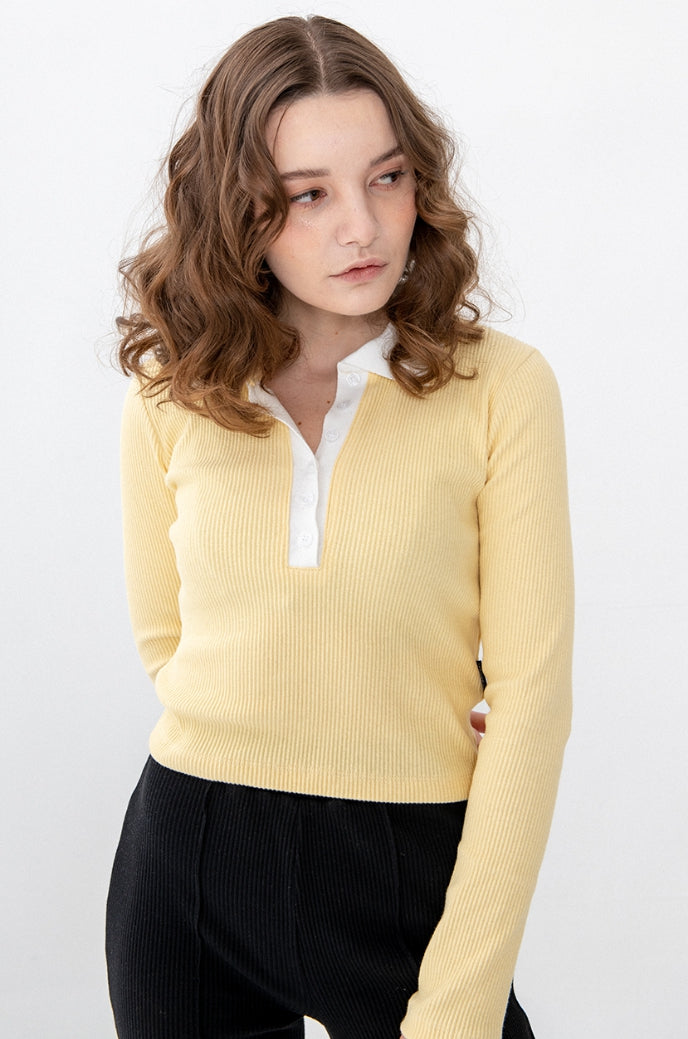 SPUNKY (スパンキー)  OPEN BUTTON SHIRT (YELLOW)