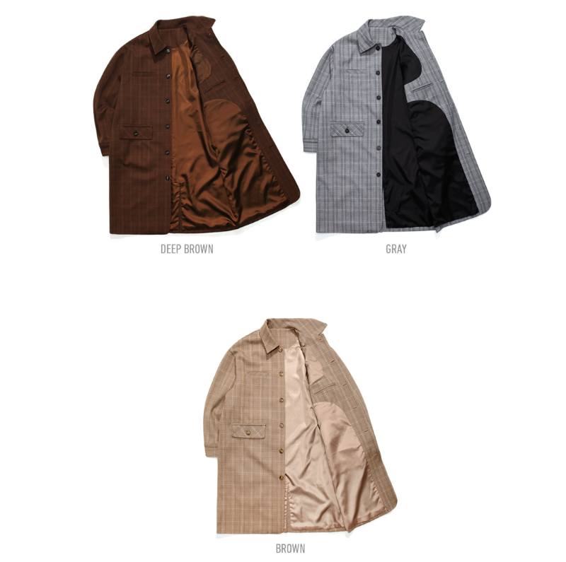 EZKATON (エズカートン)　Blend Check Long Coat 3 Types YMOT6548