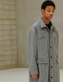 EZKATON (エズカートン)　Blend Check Long Coat 3 Types YMOT6548