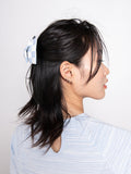 SPUNKY (スパンキー) CHECK RIBBON HAIRPIN (BLUE)