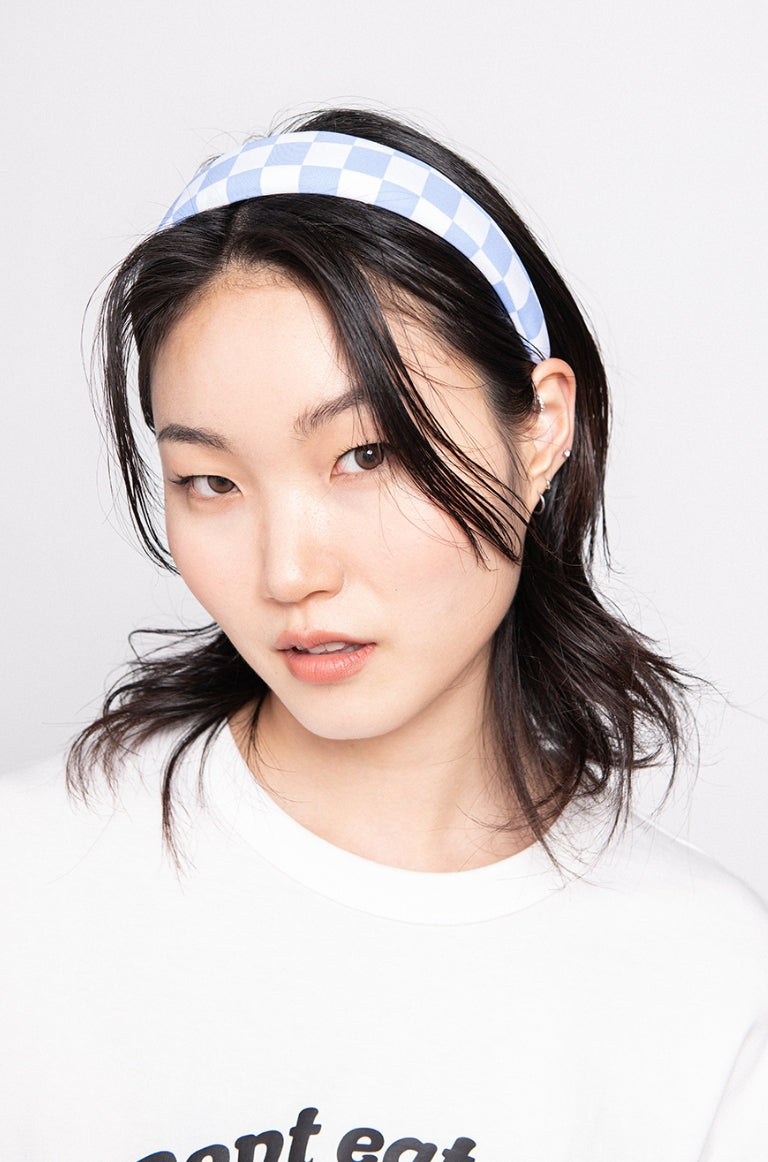 SPUNKY (スパンキー) CHECK HEADBAND (BLUE)