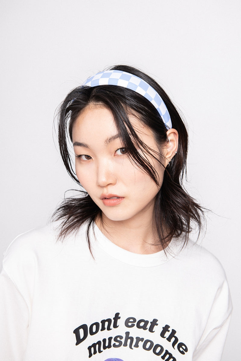 SPUNKY (スパンキー) CHECK HEADBAND (BLUE)