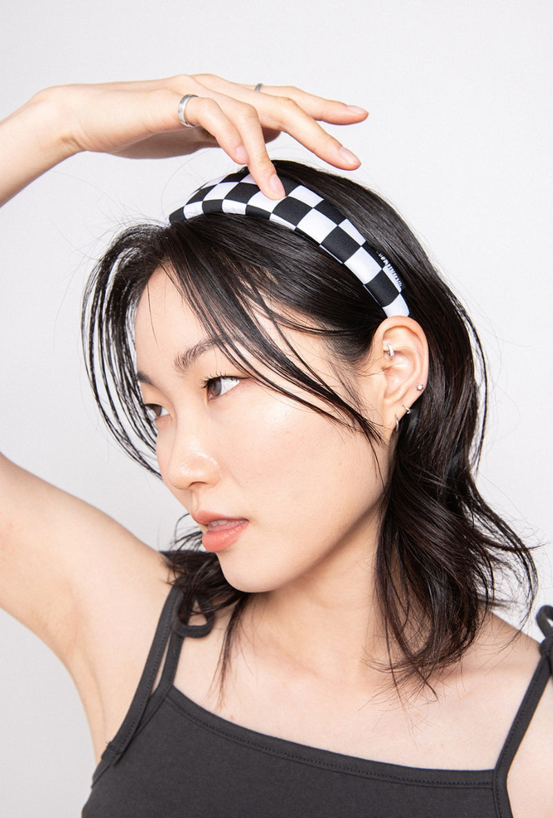 SPUNKY (スパンキー) CHECK HEADBAND (BLACK)