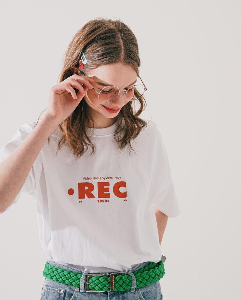 ダブルユーブイプロジェクト(WV PROJECT) Record short-sleeved shirt White MJST7584