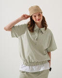 ダブルユーブイプロジェクト(WV PROJECT) Button Short-Sleeved Anorak Gray Beige MJST7580