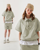 ダブルユーブイプロジェクト(WV PROJECT) Button Short-Sleeved Anorak Gray Beige MJST7580