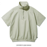 ダブルユーブイプロジェクト(WV PROJECT) Button Short-Sleeved Anorak Gray Beige MJST7580