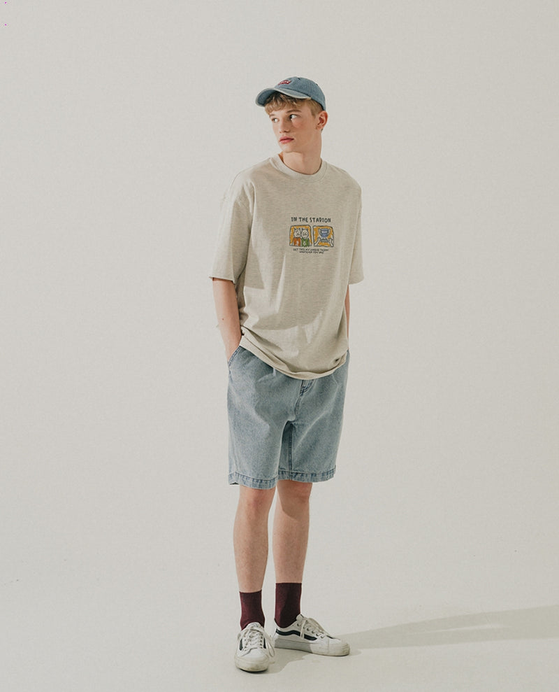 ダブルユーブイプロジェクト(WV PROJECT) Stevie denim shorts Light Blue MJSP7582