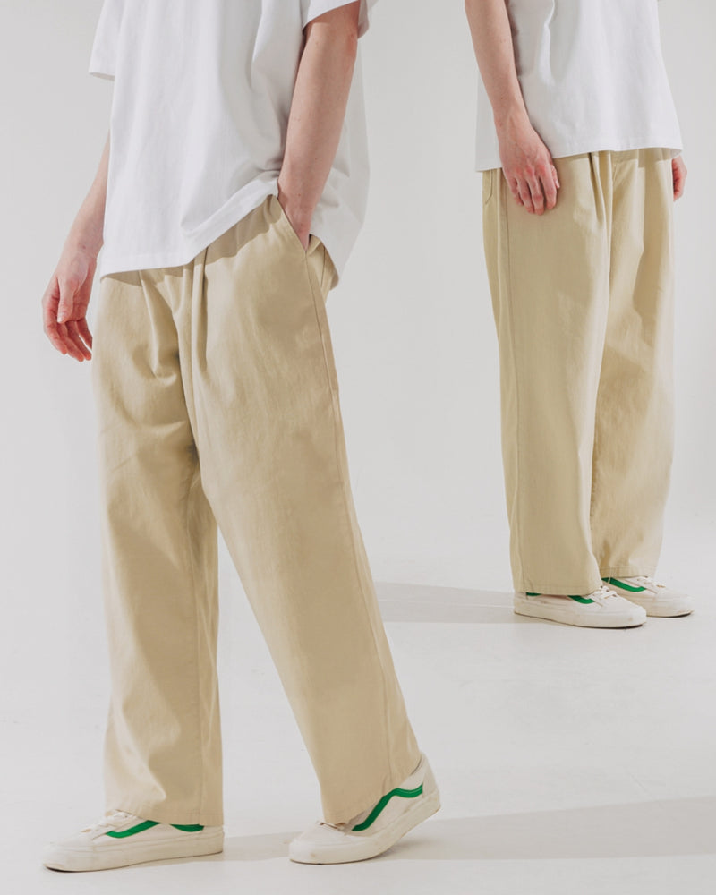 ダブルユーブイプロジェクト(WV PROJECT) Vine Cotton Banding Pants Beige JNLP7591