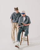 ダブルユーブイプロジェクト(WV PROJECT) Ring denim short-sleeved shirt Gray MJSS7588