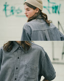 ダブルユーブイプロジェクト(WV PROJECT) Ring denim short-sleeved shirt Gray MJSS7588
