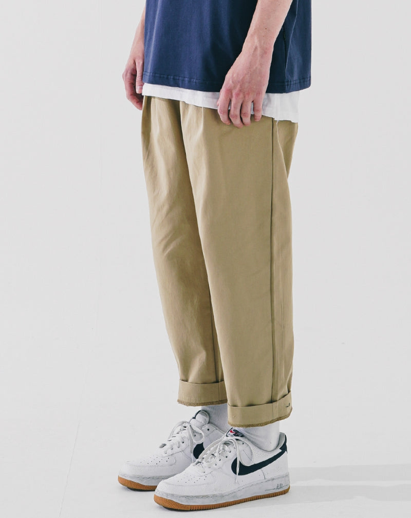 ダブルユーブイプロジェクト(WV PROJECT) Deep Tuck Loose Fit Tapered Banding Pants Beige SHLP7606