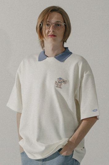 ダブルユーブイプロジェクト(WV PROJECT) Track patch T-shirt Cream JIST7601