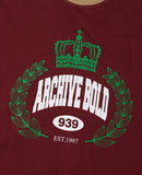 ARCHIVE BOLD (アーカイブボールド)　CROWN OVERSIZED T-SHIRTS (BURGUNDY)