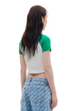 ARCHIVE BOLD (アーカイブボールド)　FLOWER RAGLAN CROP TOP (GREEN)