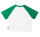 ARCHIVE BOLD (アーカイブボールド)　FLOWER RAGLAN CROP TOP (GREEN)