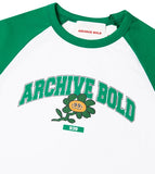 ARCHIVE BOLD (アーカイブボールド)　FLOWER RAGLAN CROP TOP (GREEN)