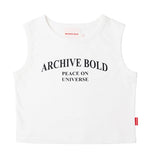 ARCHIVE BOLD (アーカイブボールド)　ARCH LOGO SLEEVELESS TOP (WHITE)