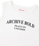 ARCHIVE BOLD (アーカイブボールド)　ARCH LOGO SLEEVELESS TOP (WHITE)