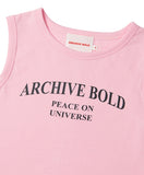 ARCHIVE BOLD (アーカイブボールド)　ARCH LOGO SLEEVELESS TOP (PINK)