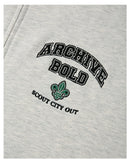 ARCHIVE BOLD (アーカイブボールド)　ARCH LOGO HOOD ZIP-UP (OATMEAL)