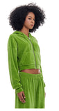 ARCHIVE BOLD (アーカイブボールド)　VELOUR CROP HOOD ZIP-UP (GREEN)