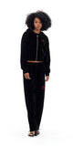 ARCHIVE BOLD (アーカイブボールド)　VELOUR CROP HOOD ZIP-UP (BLACK)