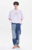 ROMANTIC CROWN(ロマンティック クラウン) ORANGE LOGO SLOGAN TEE_MELANGE LIGHT PURPLE