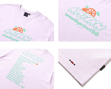 ROMANTIC CROWN(ロマンティック クラウン) ORANGE LOGO SLOGAN TEE_MELANGE LIGHT PURPLE