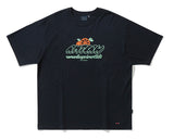 ROMANTIC CROWN(ロマンティック クラウン) ORANGE LOGO SLOGAN TEE_NAVY