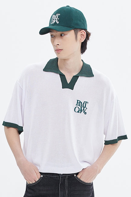 ROMANTIC CROWN(로맨틱 크라운) RECENT LOGO POLO SHIRT_WHITE