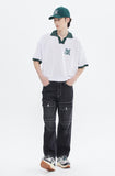 ROMANTIC CROWN(ロマンティック クラウン)  RECENT LOGO POLO SHIRT_WHITE