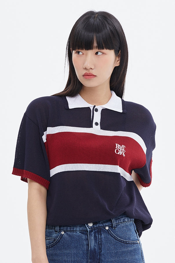 ROMANTIC CROWN(로맨틱 크라운) RMTC CLUB KNIT POLO_NAVY