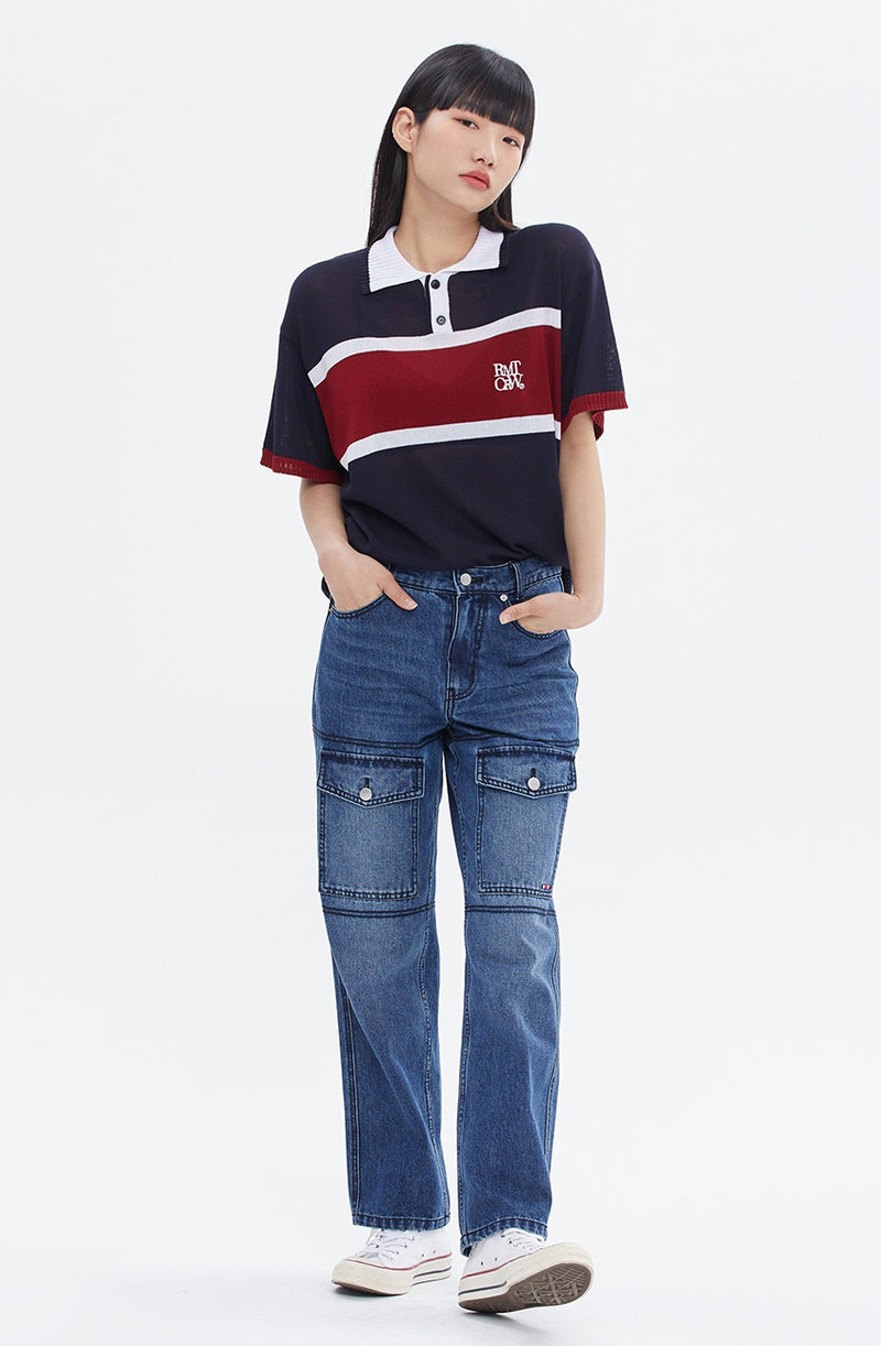 ROMANTIC CROWN(로맨틱 크라운) RMTC CLUB KNIT POLO_NAVY