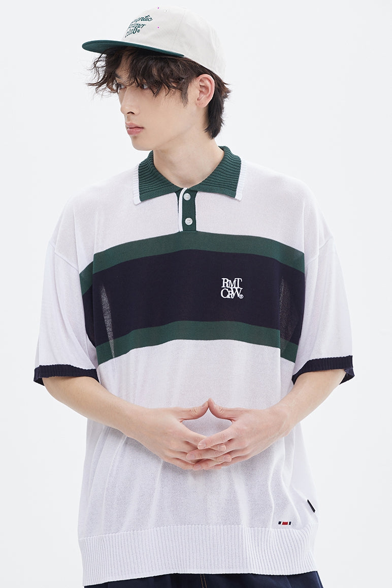 ROMANTIC CROWN(로맨틱 크라운) RMTC CLUB KNIT POLO_WHITE