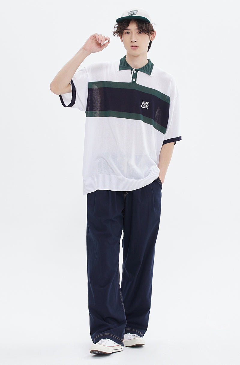 ROMANTIC CROWN(로맨틱 크라운) RMTC CLUB KNIT POLO_WHITE