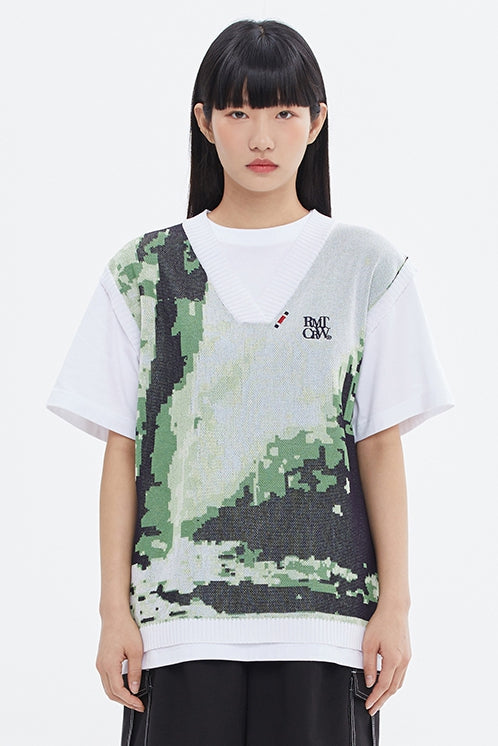ROMANTIC CROWN(로맨틱 크라운) FOREST KNIT VEST_WHITE