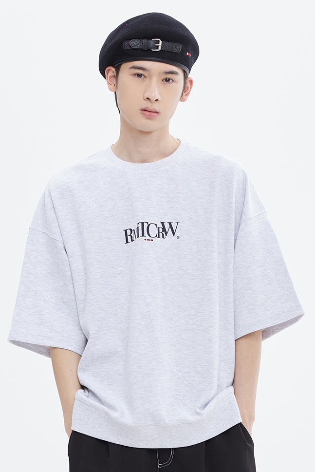 ROMANTIC CROWN 로맨틱크라운 HEAVY COTTON LOGO TEE_LIGHT GREY