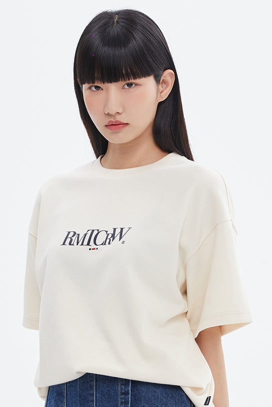 ROMANTIC CROWN (로맨틱 크라운) HEAVY COTTON LOGO TEE_OATMEAL
